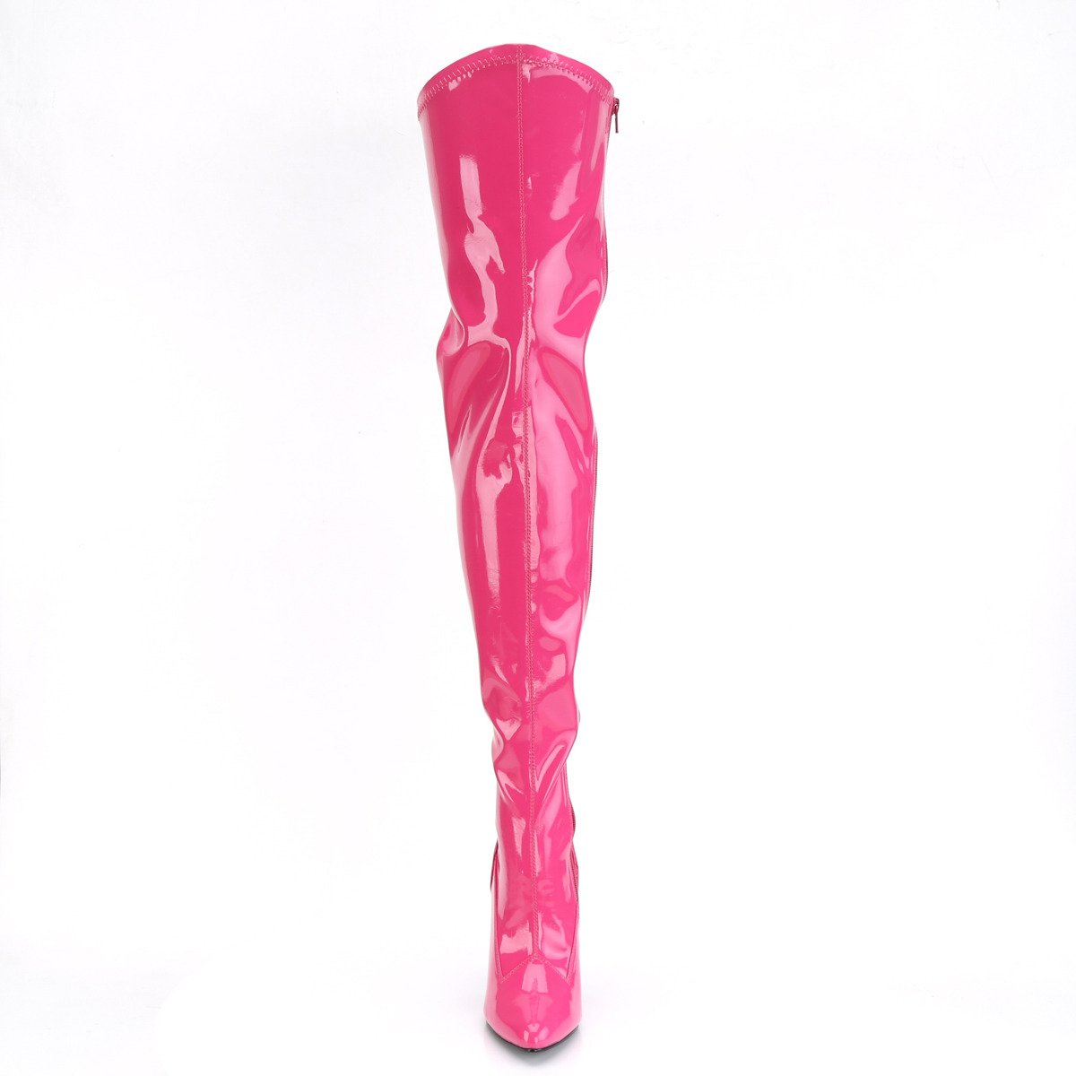 Pleaser Seduce-3000 HP - Shiny Pink High-Heel Single Sole Thigh High Boots