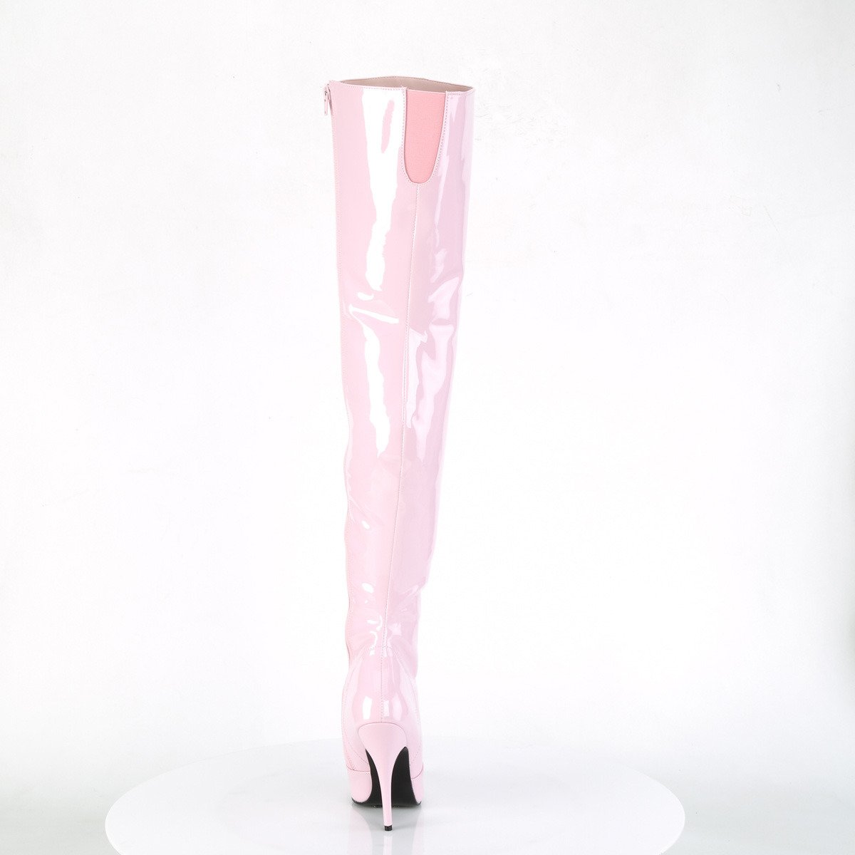 Pleaser Seduce-3010 BP - Shiny Pink High-Heel Single Sole Thigh High Boots