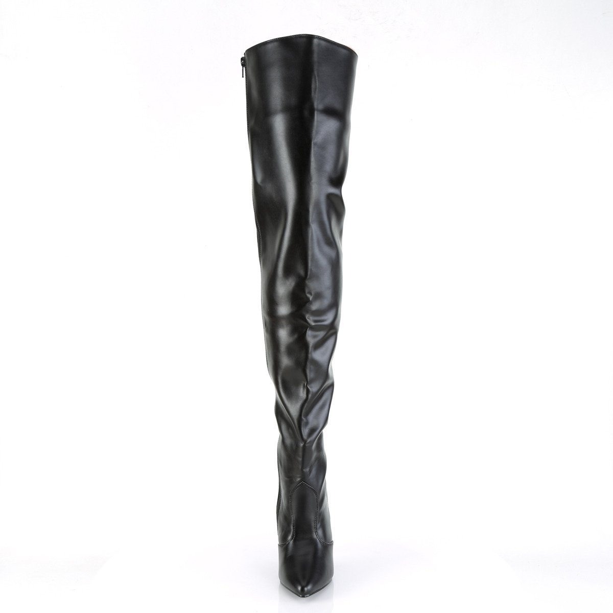 Pleaser Seduce-3010 B/PU - Black High-Heel Single Sole Thigh High Boots