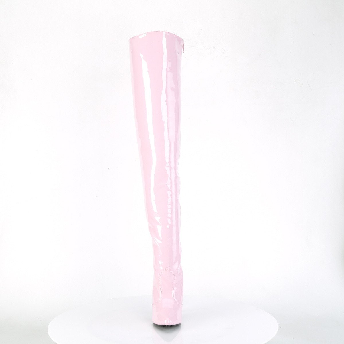 Pleaser Seduce-3010 BP - Shiny Pink High-Heel Single Sole Thigh High Boots