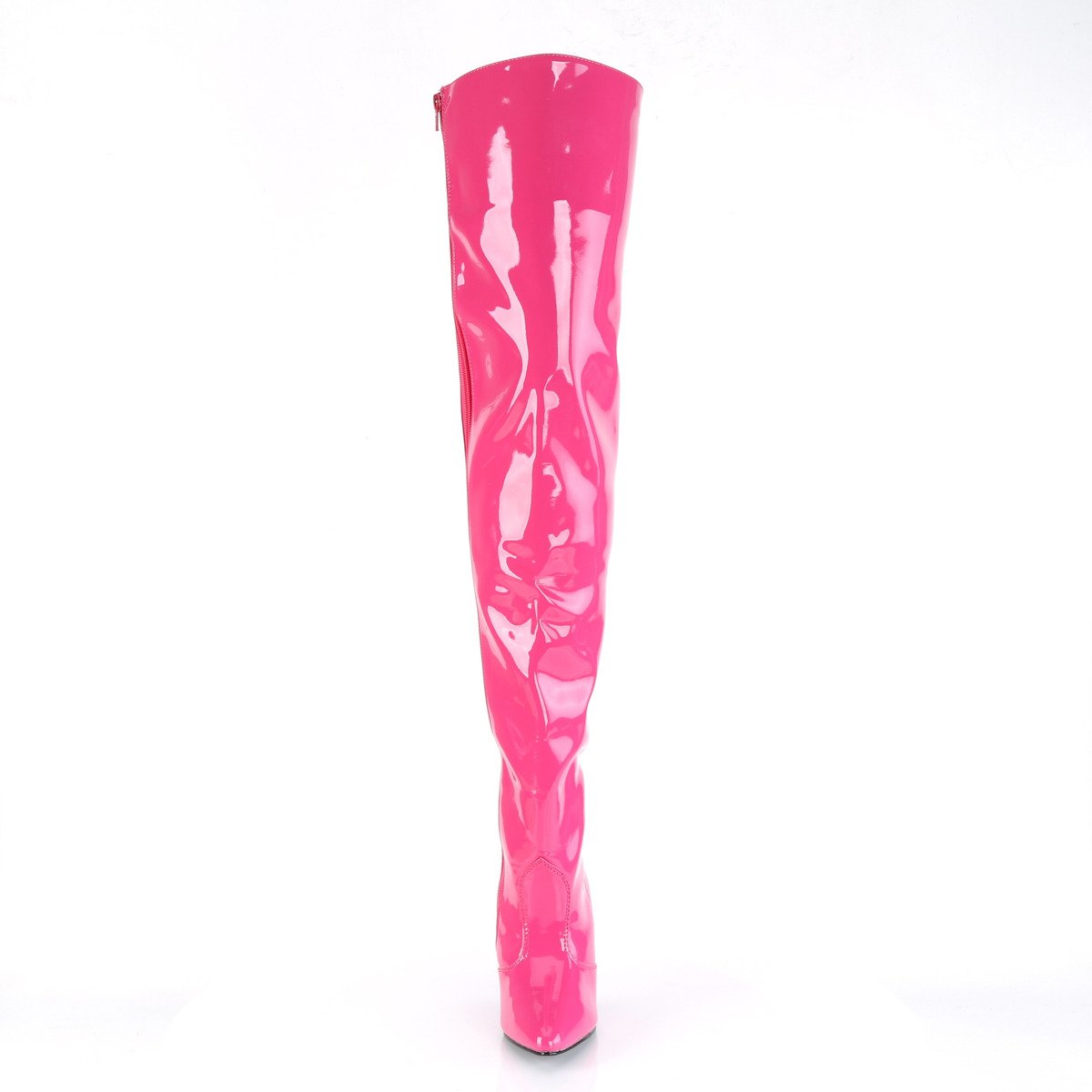 Pleaser Seduce-3010 HP - Shiny Pink High-Heel Single Sole Thigh High Boots
