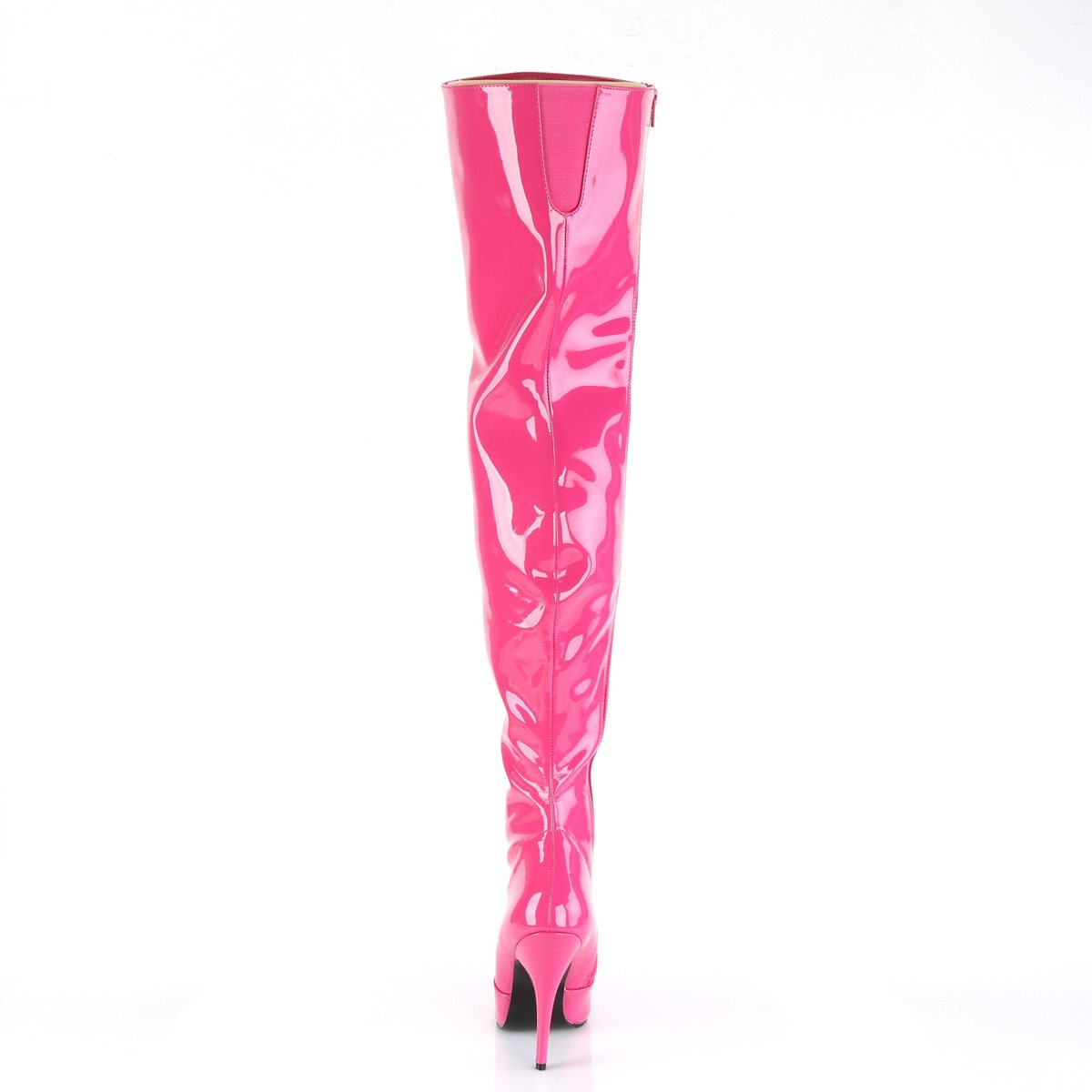 Pleaser Seduce-3010 HP - Shiny Pink High-Heel Single Sole Thigh High Boots