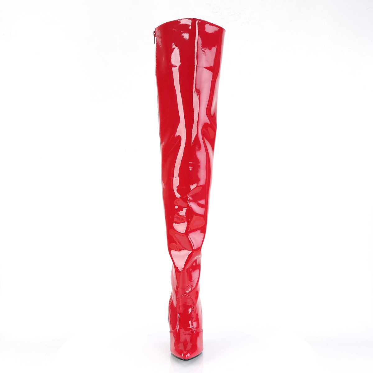Pleaser Seduce-3010 R - Shiny Red High-Heel Single Sole Thigh High Boots