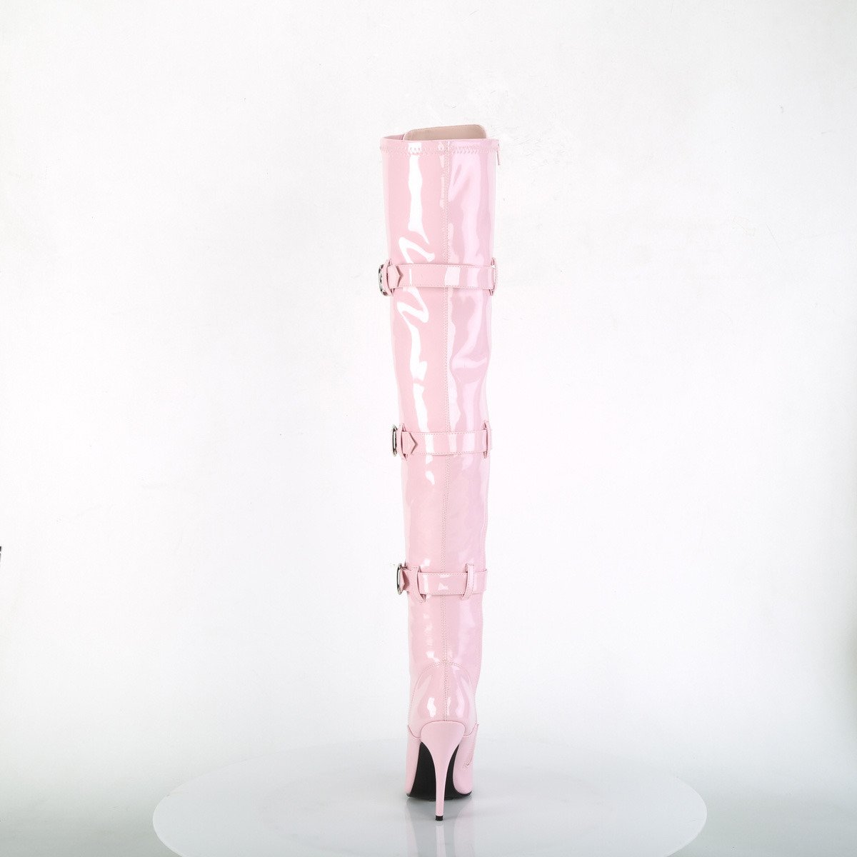 Pleaser Seduce-3028 BP - Shiny Pink High-Heel Single Sole Thigh High Boots