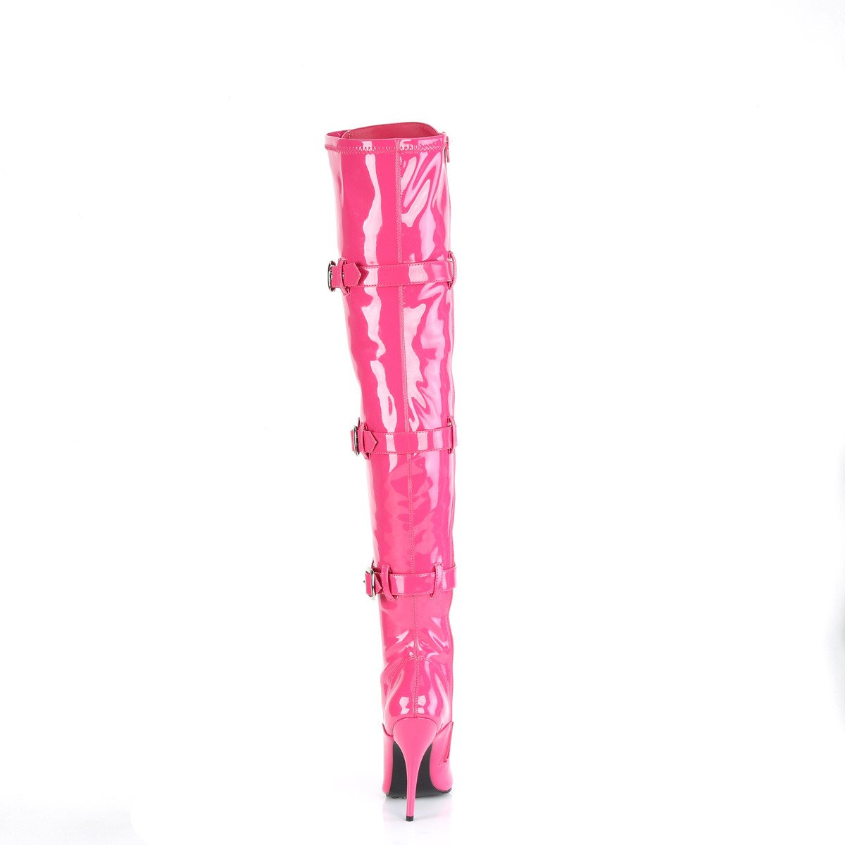 Pleaser Seduce-3028 HP - Shiny Pink High-Heel Single Sole Thigh High Boots