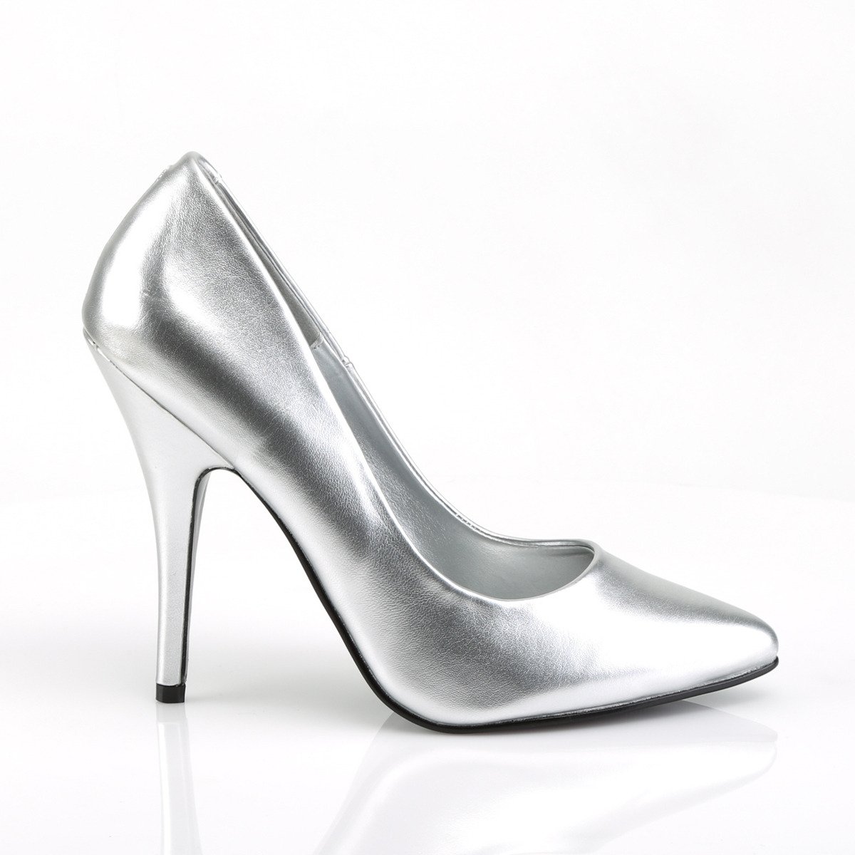 Pleaser Seduce-420 S/PU - Silver High-Heel Stilettos