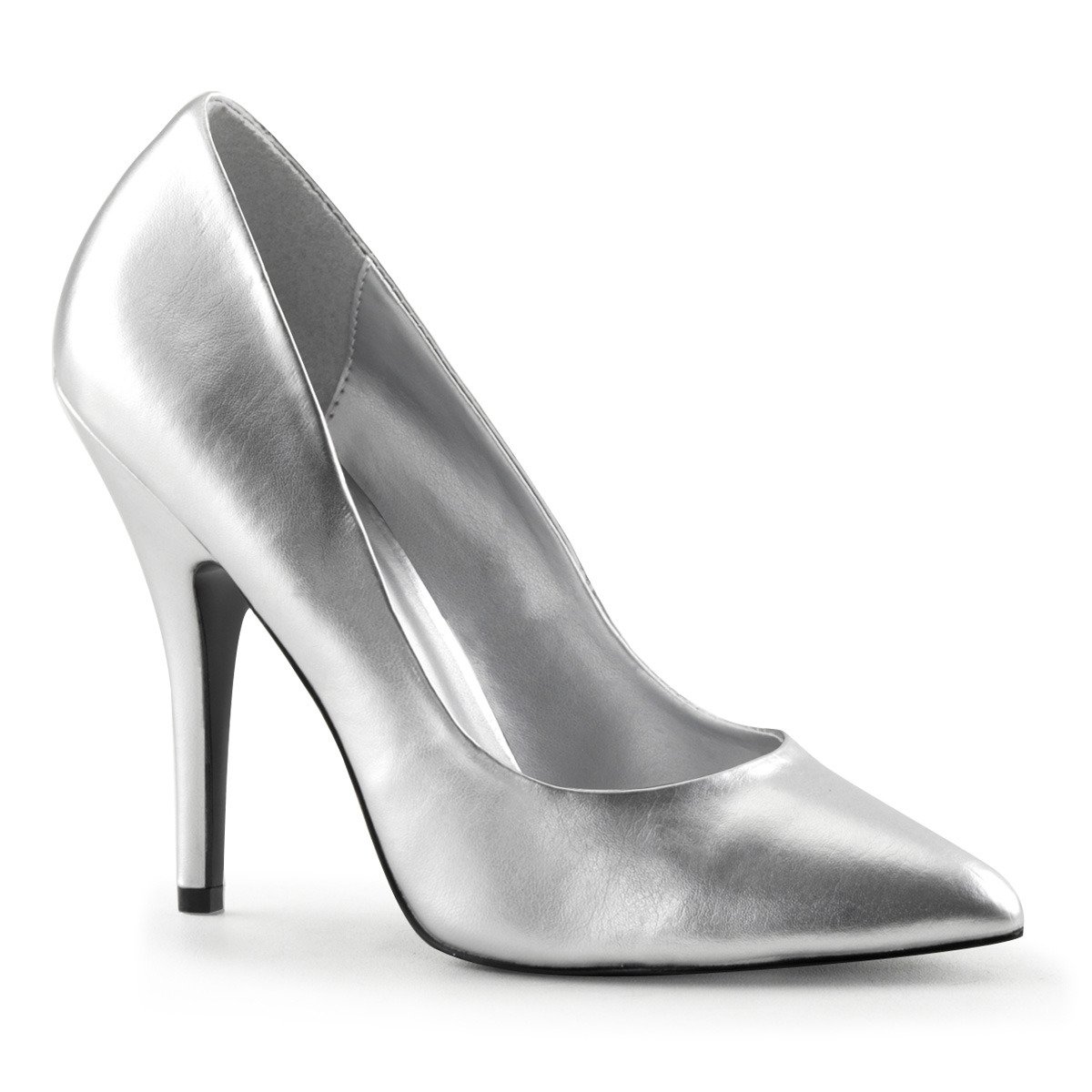 Pleaser Seduce-420 S/PU - Silver High-Heel Stilettos