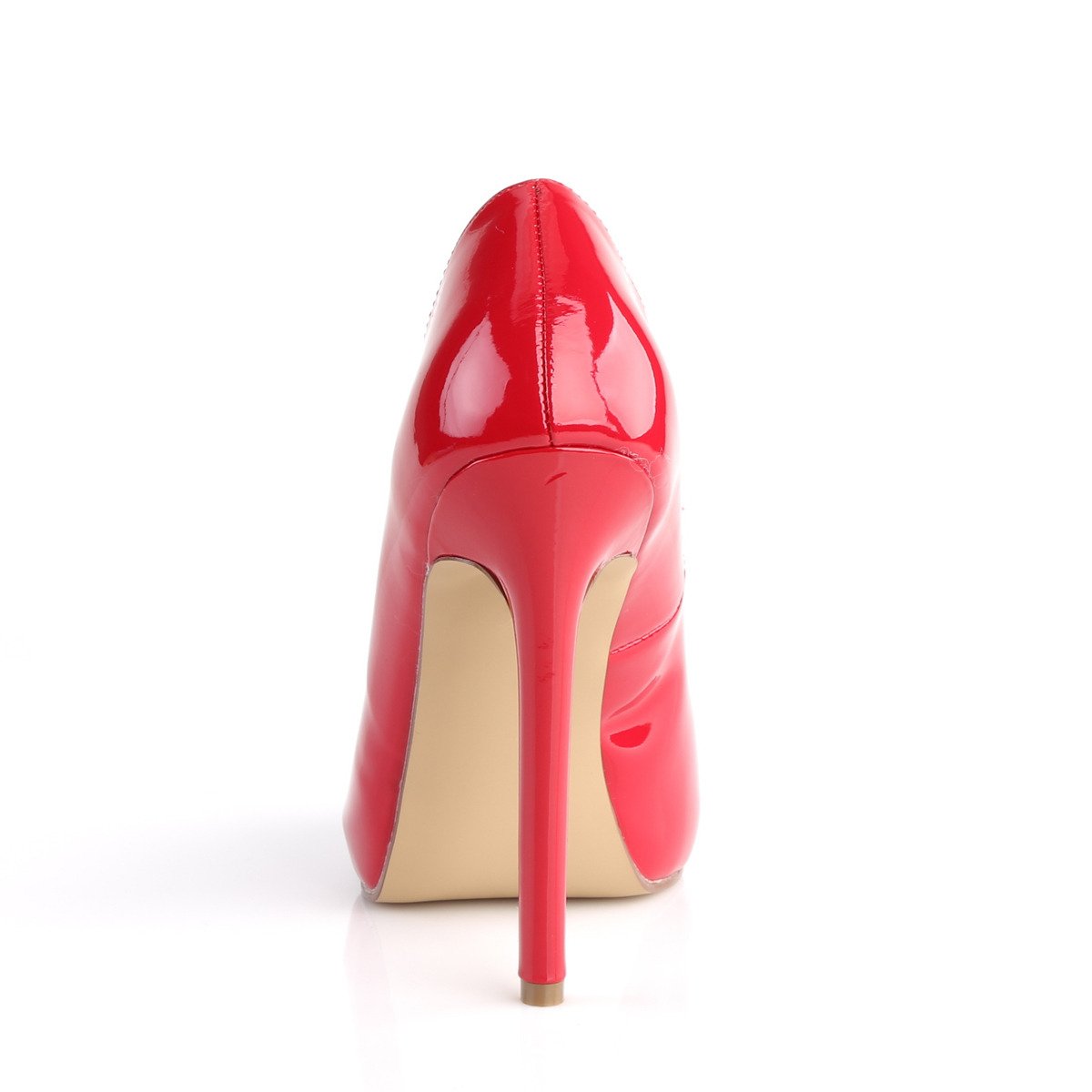 Pleaser Sexy-42 R - Shiny Red High-Heel Single Sole Peep Toe Heels