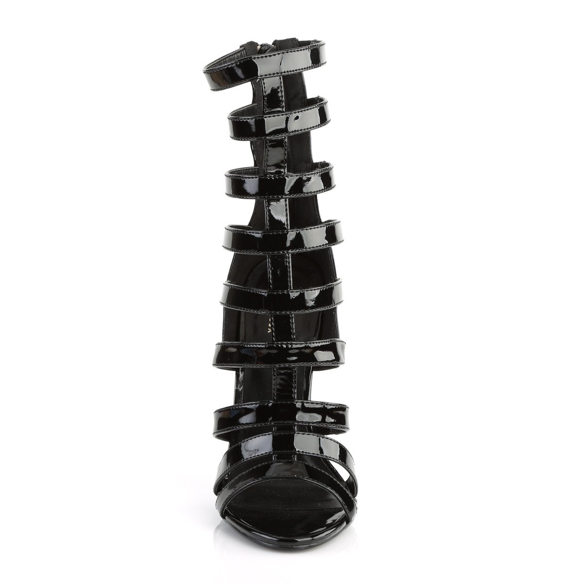 Pleaser Sexy-52 B - Shiny Black High-Heel Single Sole Strap Heels