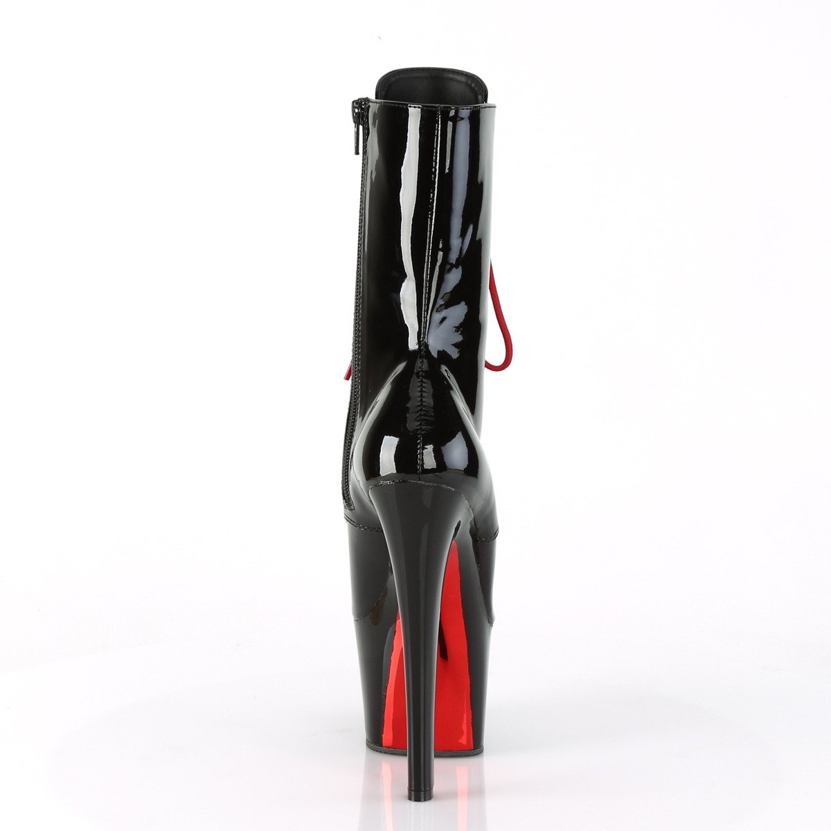 Pleaser Sky-1020TT B/B-RCH - Shiny Black High-Platform Ankle Boots