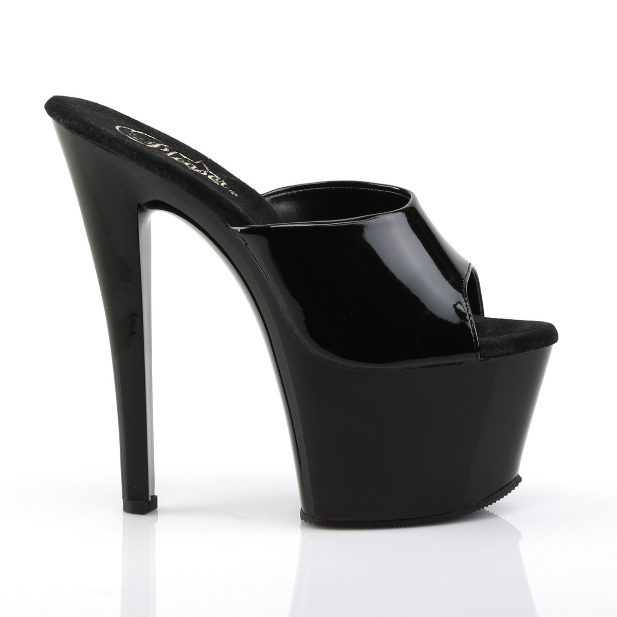 Pleaser Sky-301 B/M - Shiny Black High-Platform Sandals