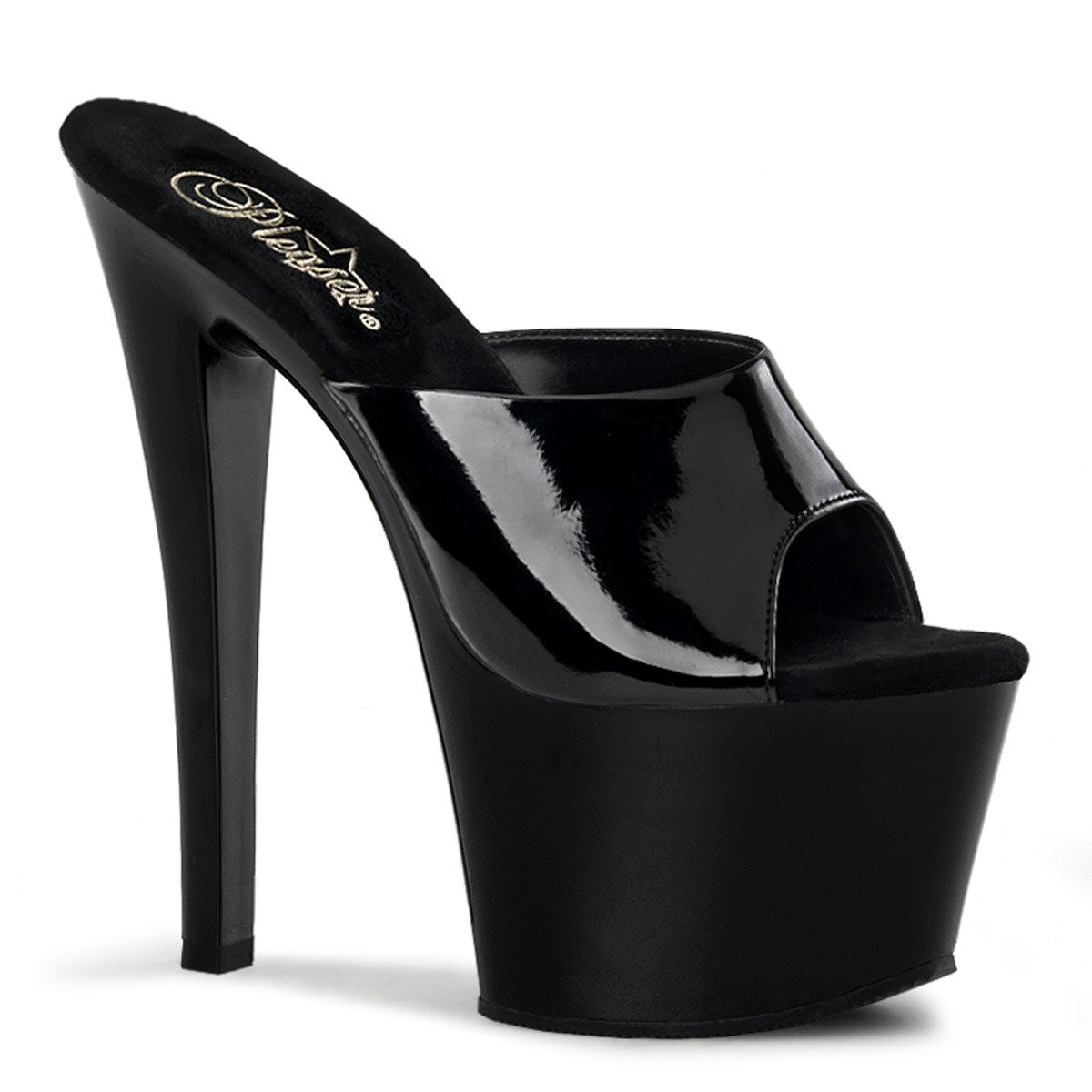 Pleaser Sky-301 B/M - Shiny Black High-Platform Sandals