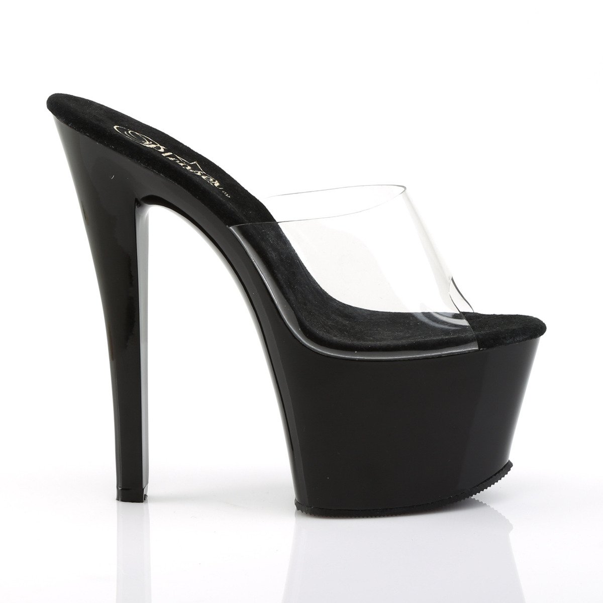 Pleaser Sky-301 C/B - Clear High-Platform Sandals