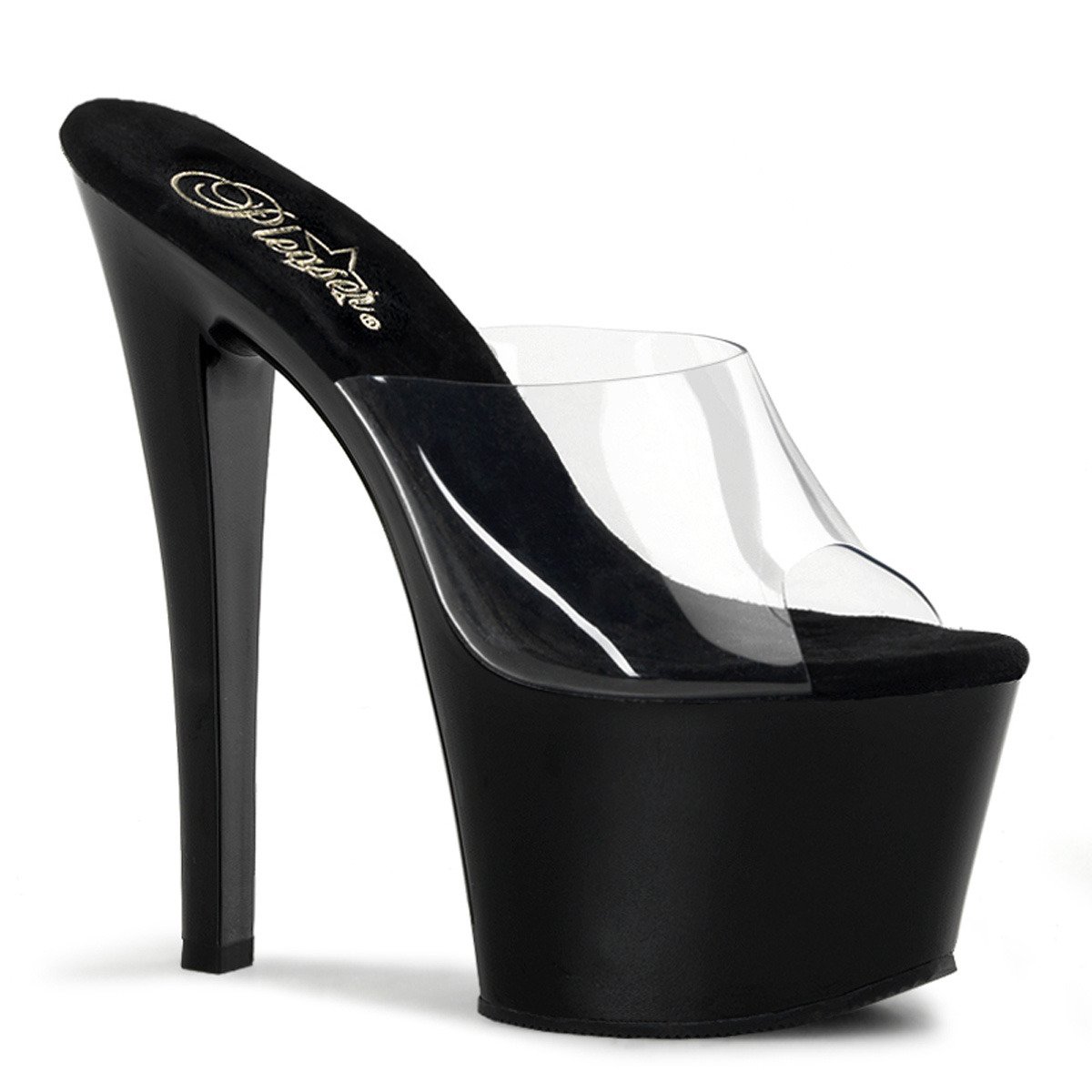 Pleaser Sky-301 C/B - Clear High-Platform Sandals