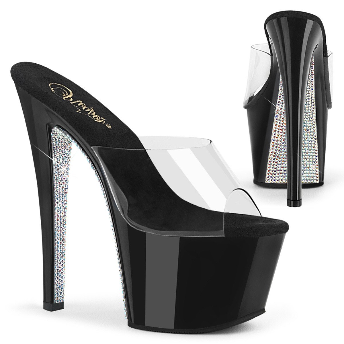 Pleaser Sky-301CRS C/B-SRS - Clear High-Platform Sandals
