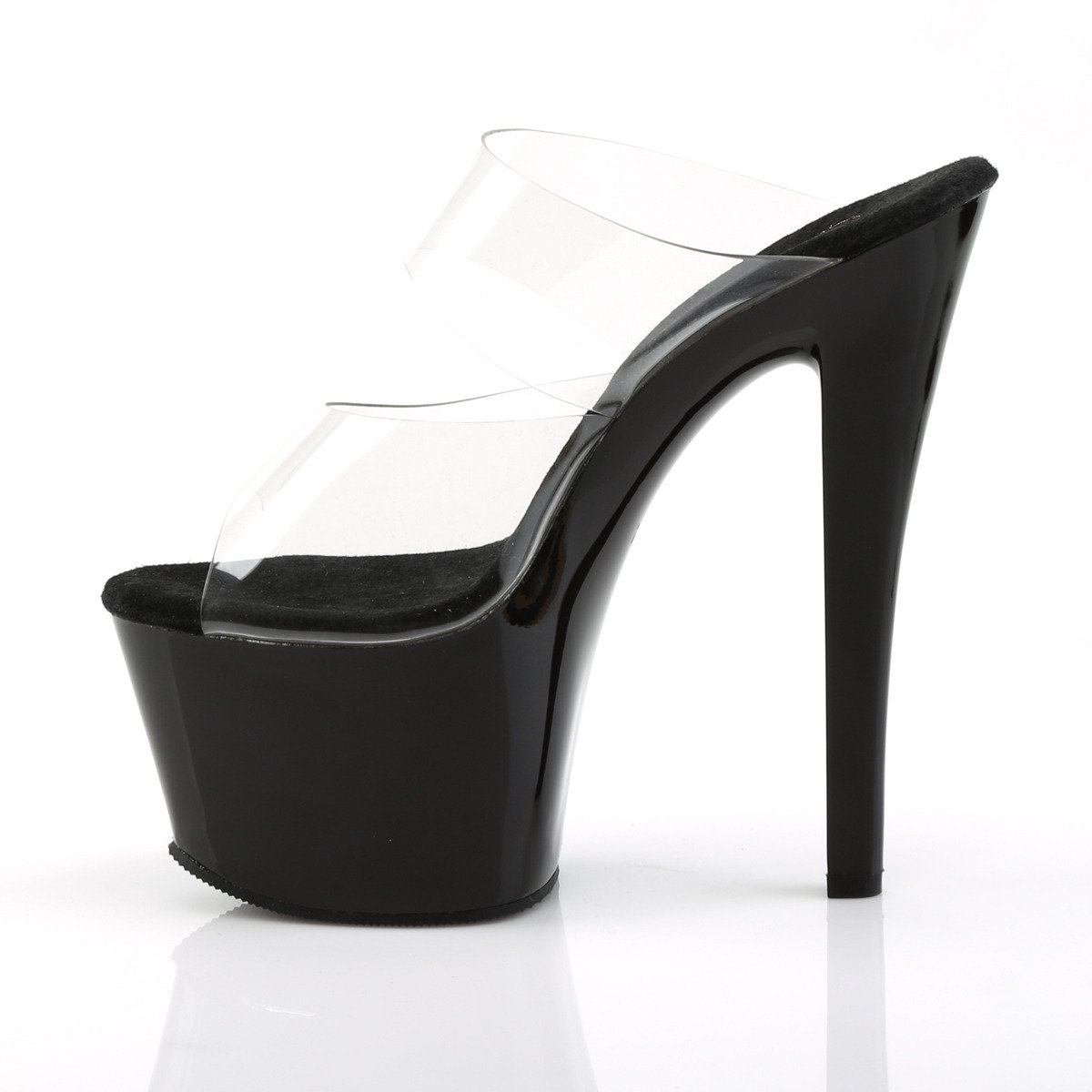 Pleaser Sky-302 C/B - Clear High-Platform Sandals