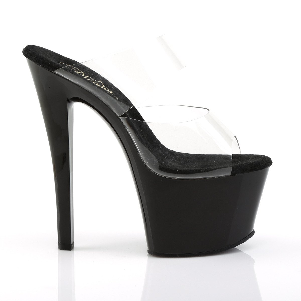 Pleaser Sky-302 C/B - Clear High-Platform Sandals