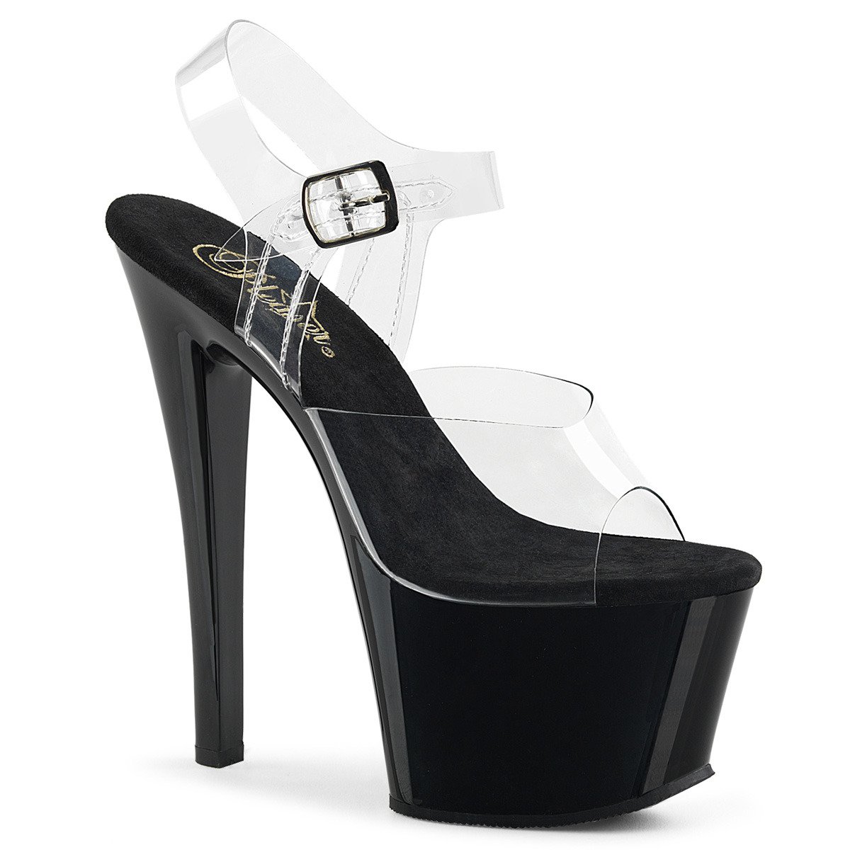 Pleaser Sky-308 C/B - Clear High-Platform Sandals