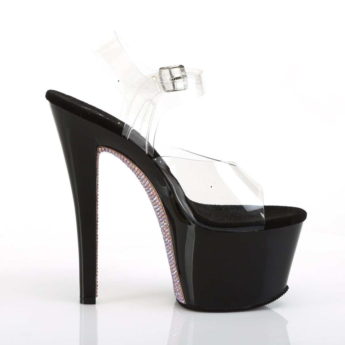 Pleaser Sky-308CRS C/B-CHARS - Clear High-Platform Sandals