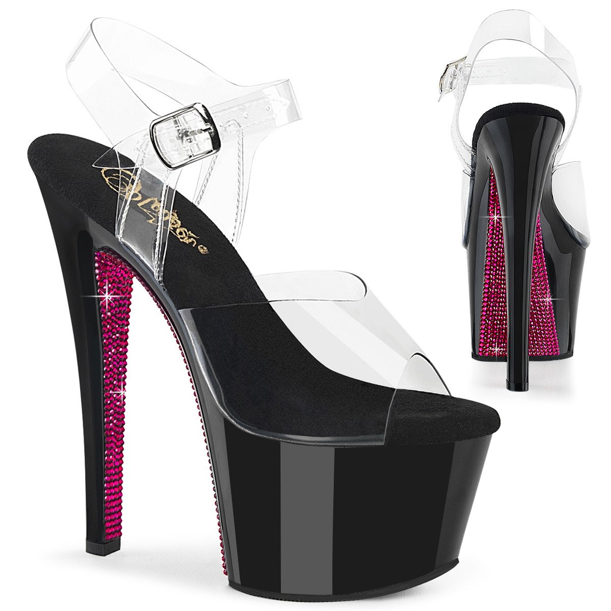Pleaser Sky-308CRS C/B-HPRS - Clear High-Platform Sandals