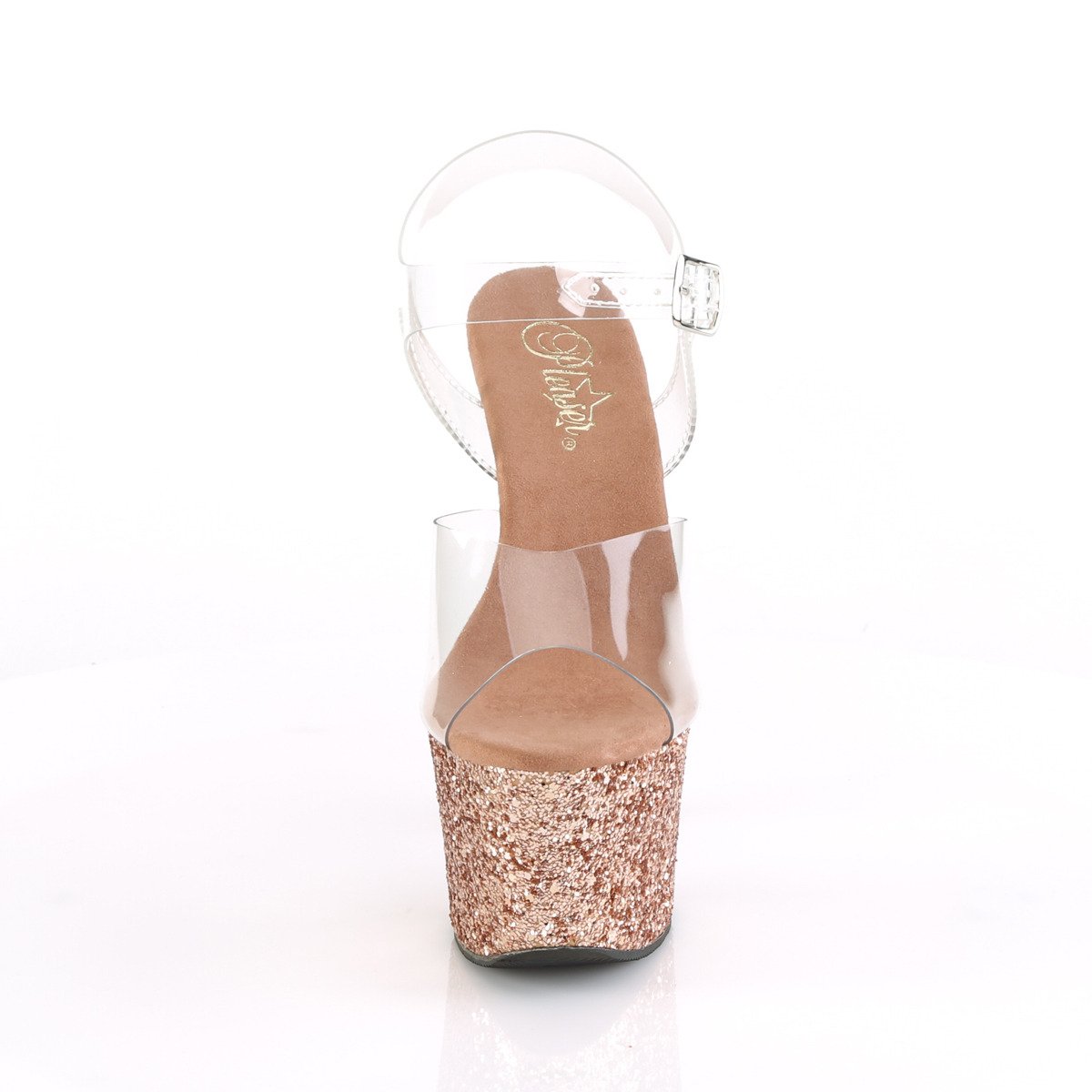 Pleaser Sky-308LG C/ROGLDG - Clear High-Platform Sandals
