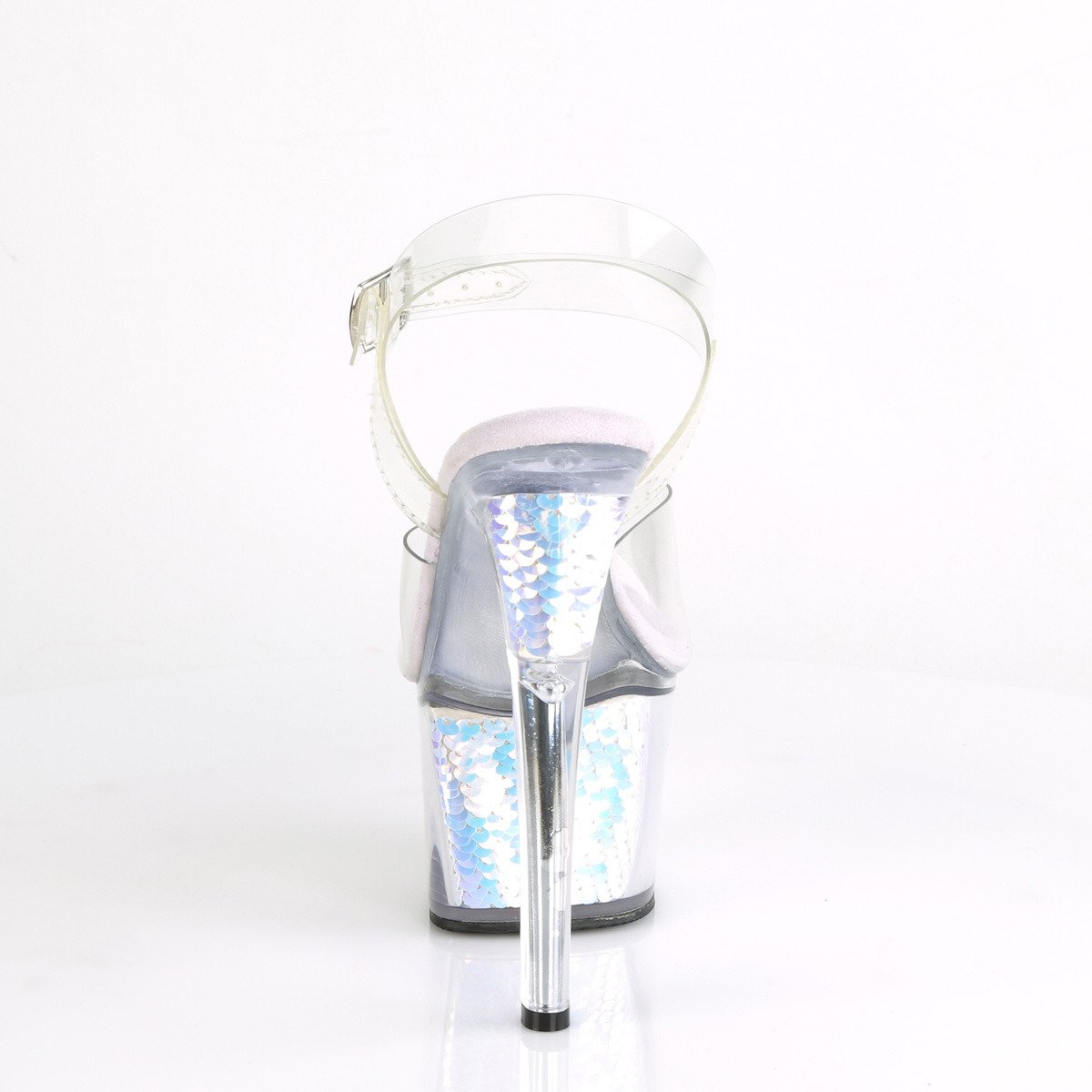Pleaser Sky-308MC C/LVHG - Clear High-Platform Sandals