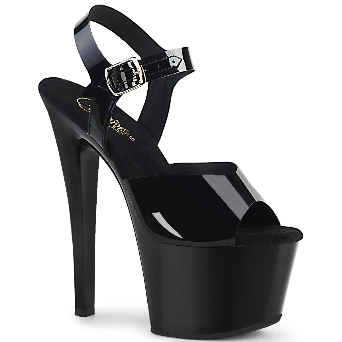 Pleaser Sky-308N BTPU/M - Black High-Platform Sandals