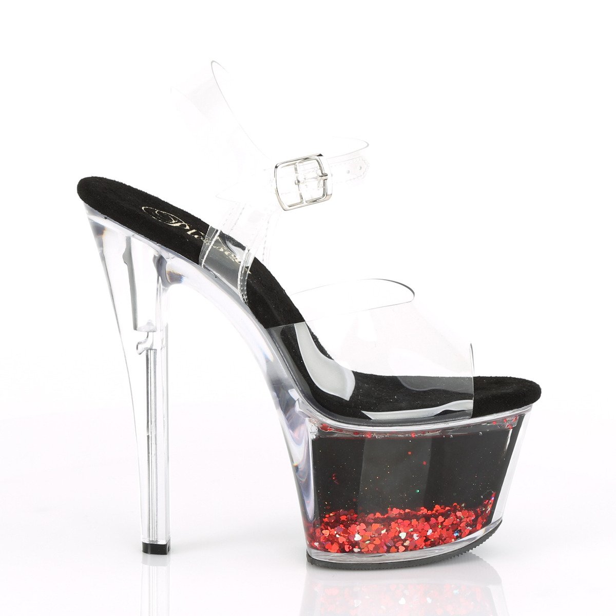 Pleaser Sky-308WHG C/B-RG - Clear High-Platform Sandals