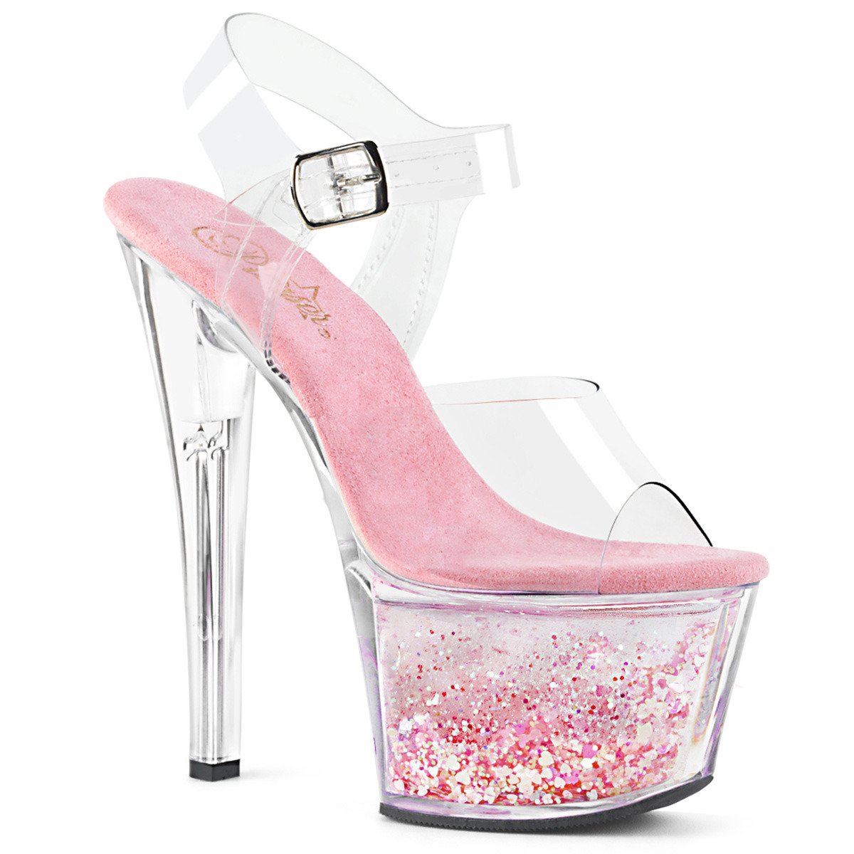 Pleaser Sky-308WHG C/C-BPG - Clear High-Platform Sandals
