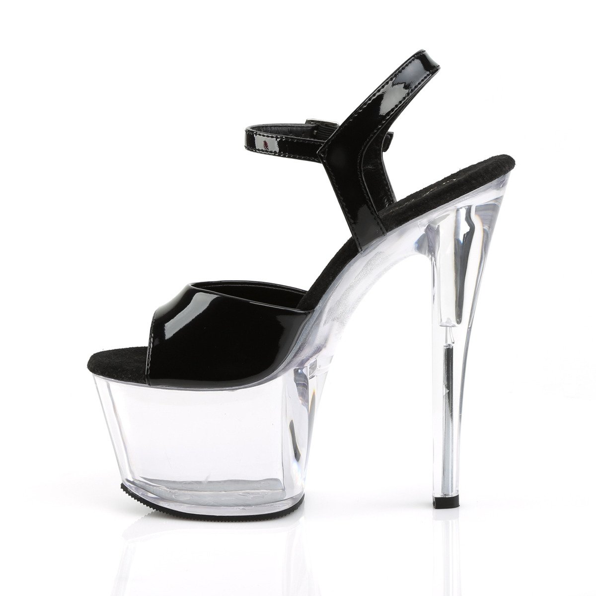 Pleaser Sky-309 B/C - Shiny Black High-Platform Sandals