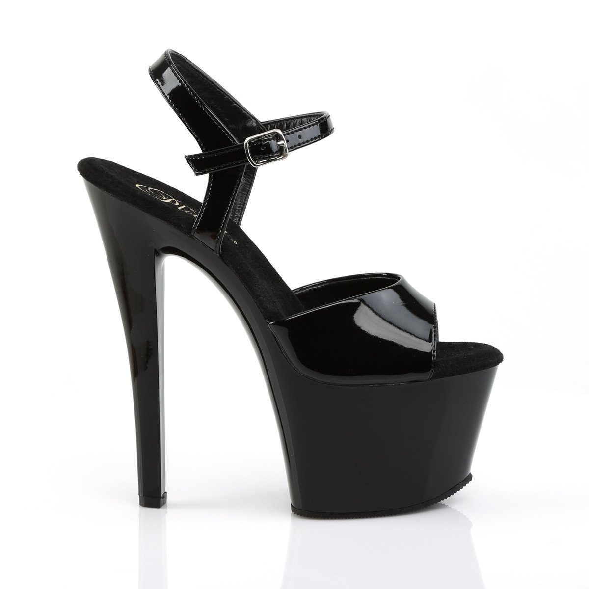 Pleaser Sky-309 B/M - Shiny Black High-Platform Sandals