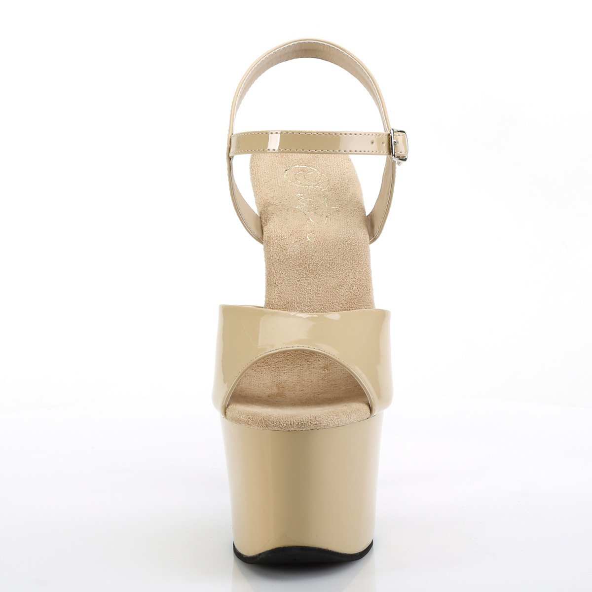 Pleaser Sky-309 CR/M - Shiny Beige High-Platform Sandals