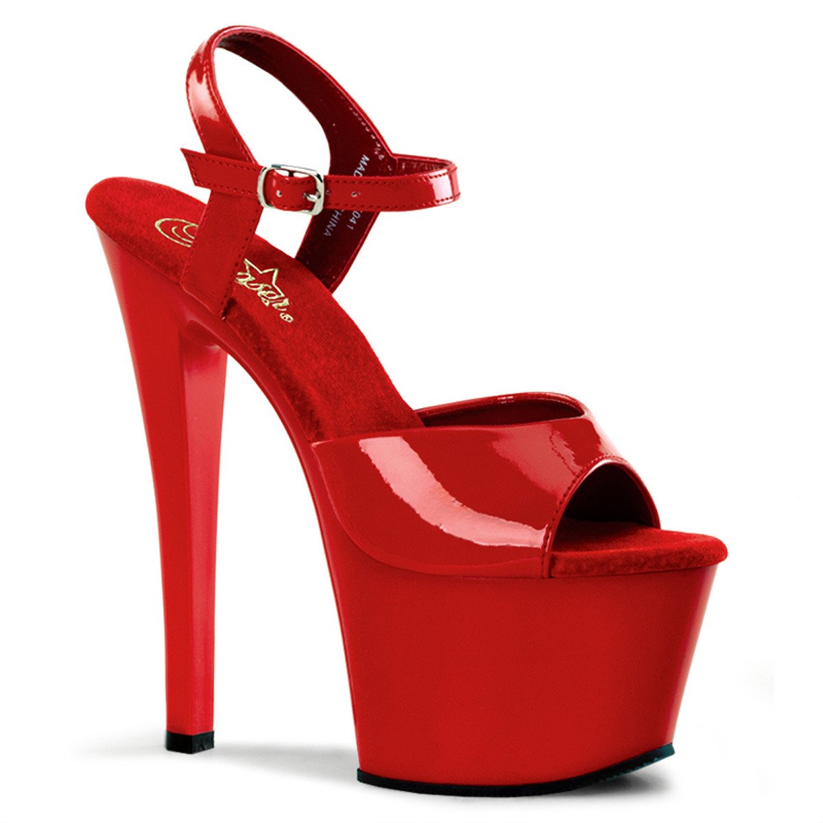 Pleaser Sky-309 R/M - Shiny Red High-Platform Sandals