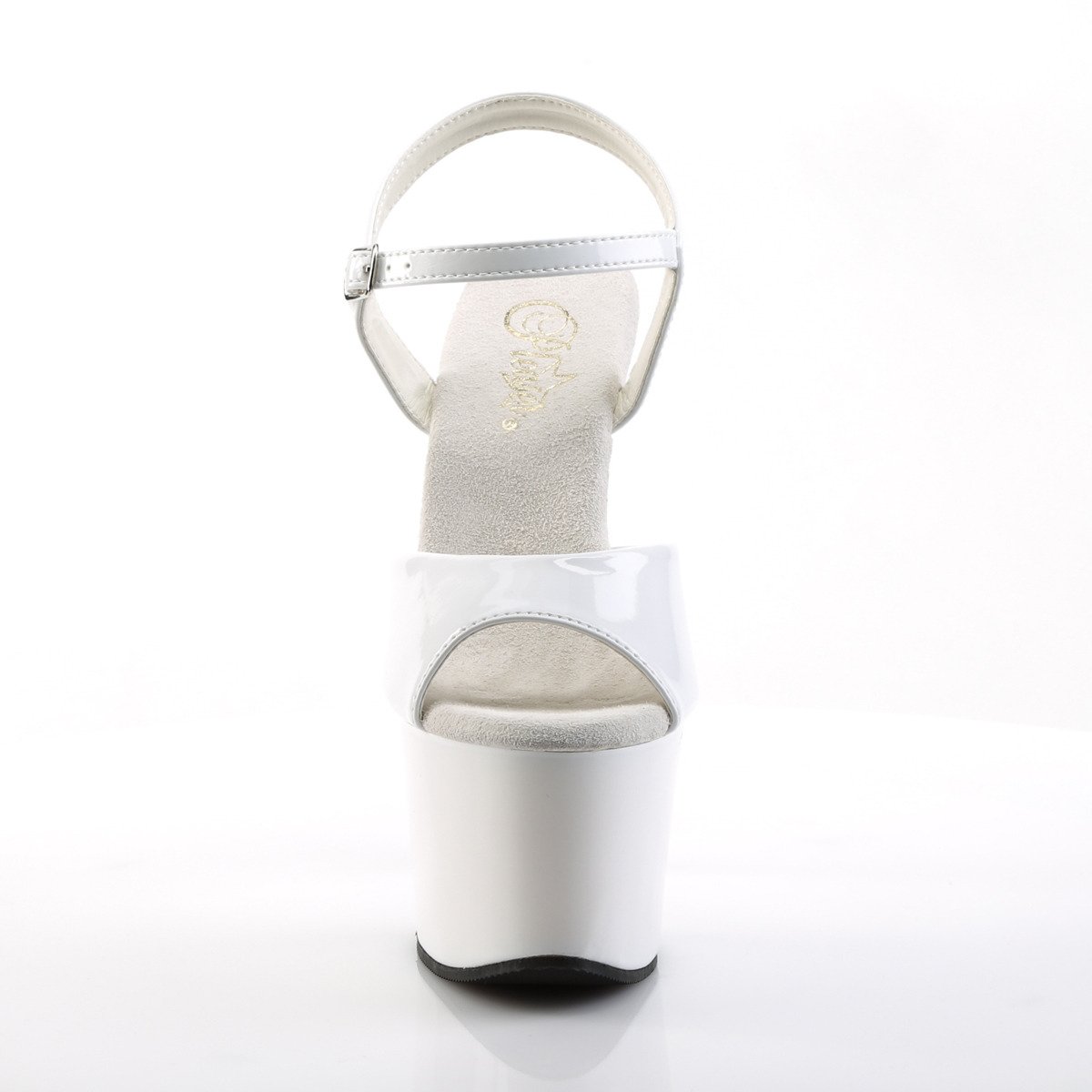 Pleaser Sky-309 W/M - Shiny White High-Platform Sandals