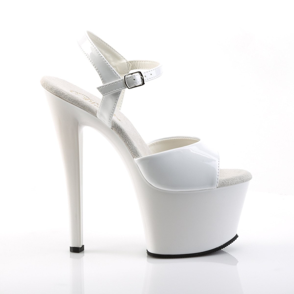 Pleaser Sky-309 W/M - Shiny White High-Platform Sandals