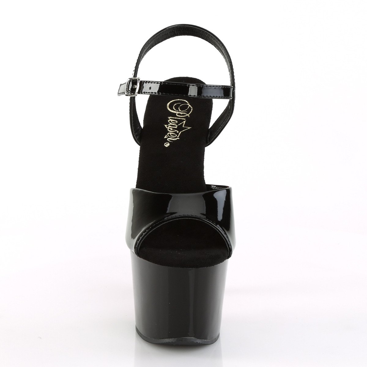 Pleaser Sky-309CHRS B/B-RRS - Shiny Black High-Platform Sandals