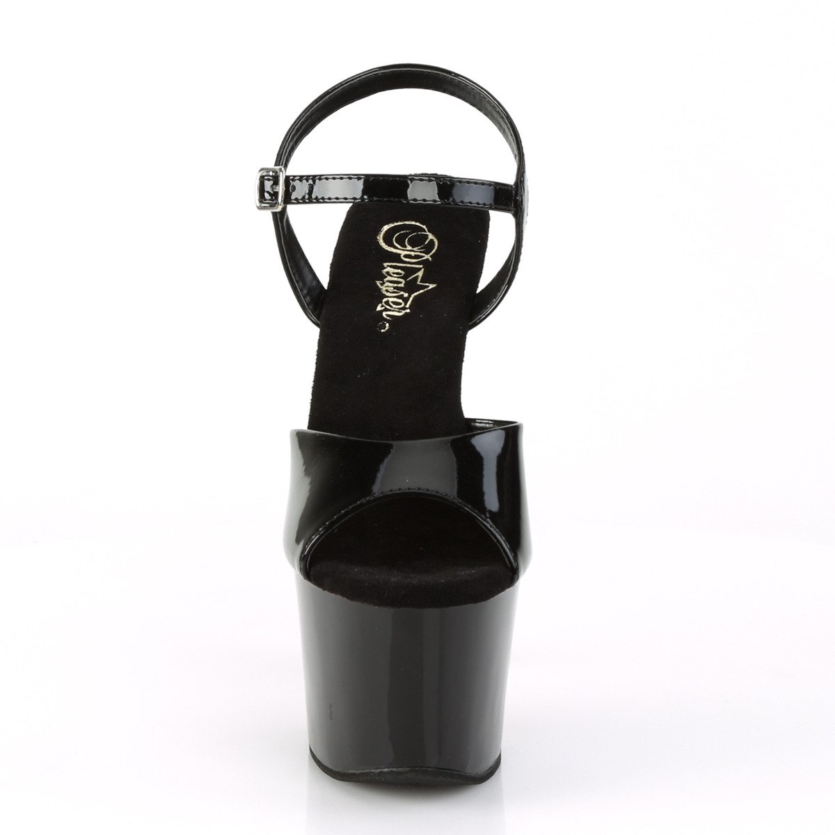 Pleaser Sky-309CRS B/B-RRS - Shiny Black High-Platform Sandals