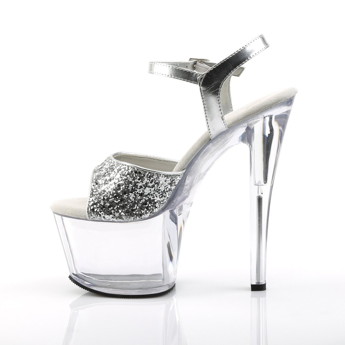 Pleaser Sky-310 SG/C - Silver High-Platform Sandals