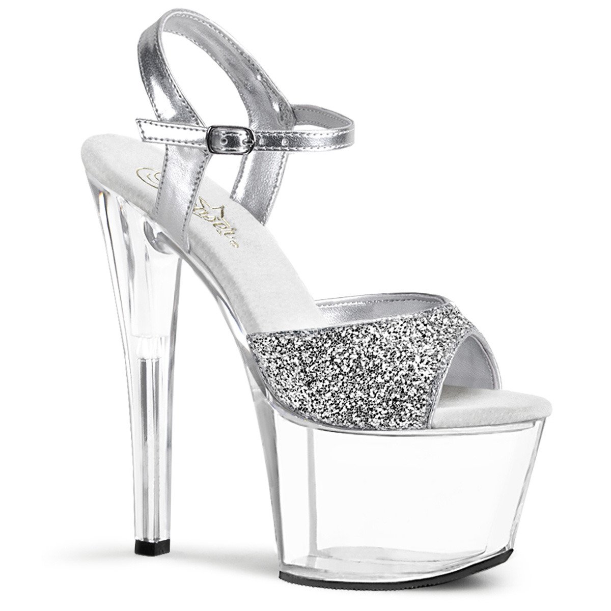 Pleaser Sky-310 SG/C - Silver High-Platform Sandals