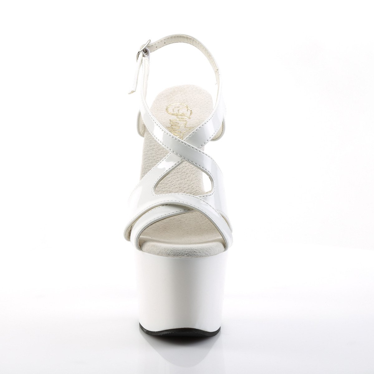 Pleaser Sky-330 W/M - Shiny White High-Platform Sandals