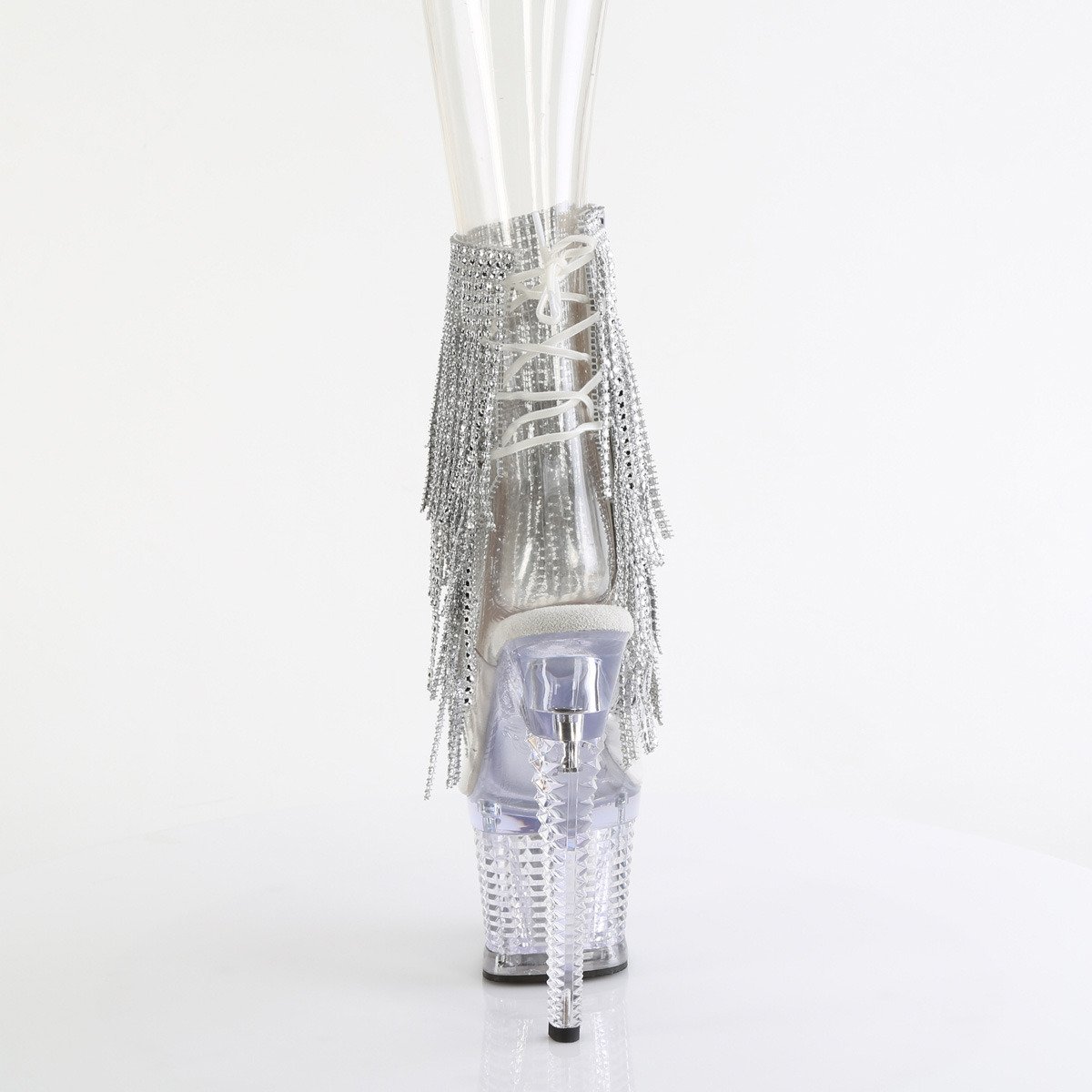 Pleaser Spectator-1017RSF C-S/C - Clear High-Platform Ankle Strap Heels