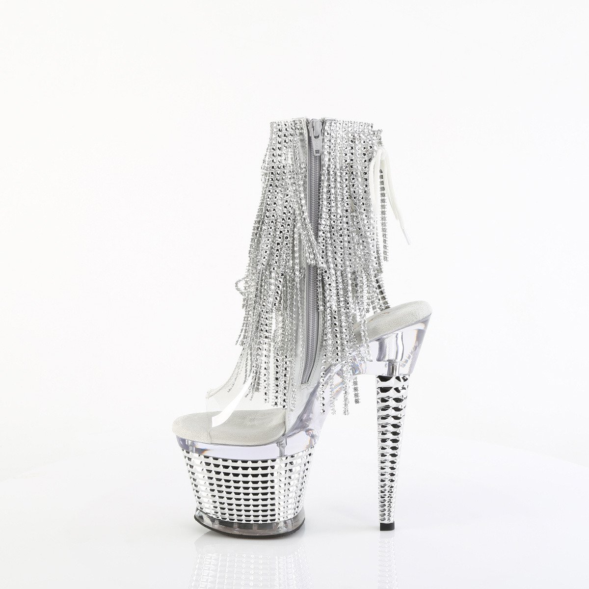 Pleaser Spectator-1017RSF C-S/CSCH - Clear High-Platform Ankle Strap Heels