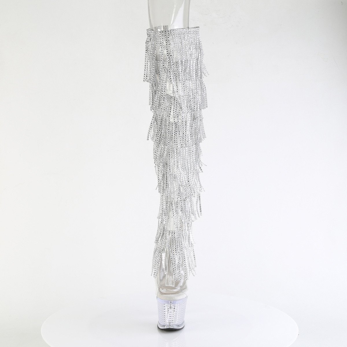 Pleaser Spectator-3019C-RSF C-S/C - Clear High-Platform Peep Toe Boots