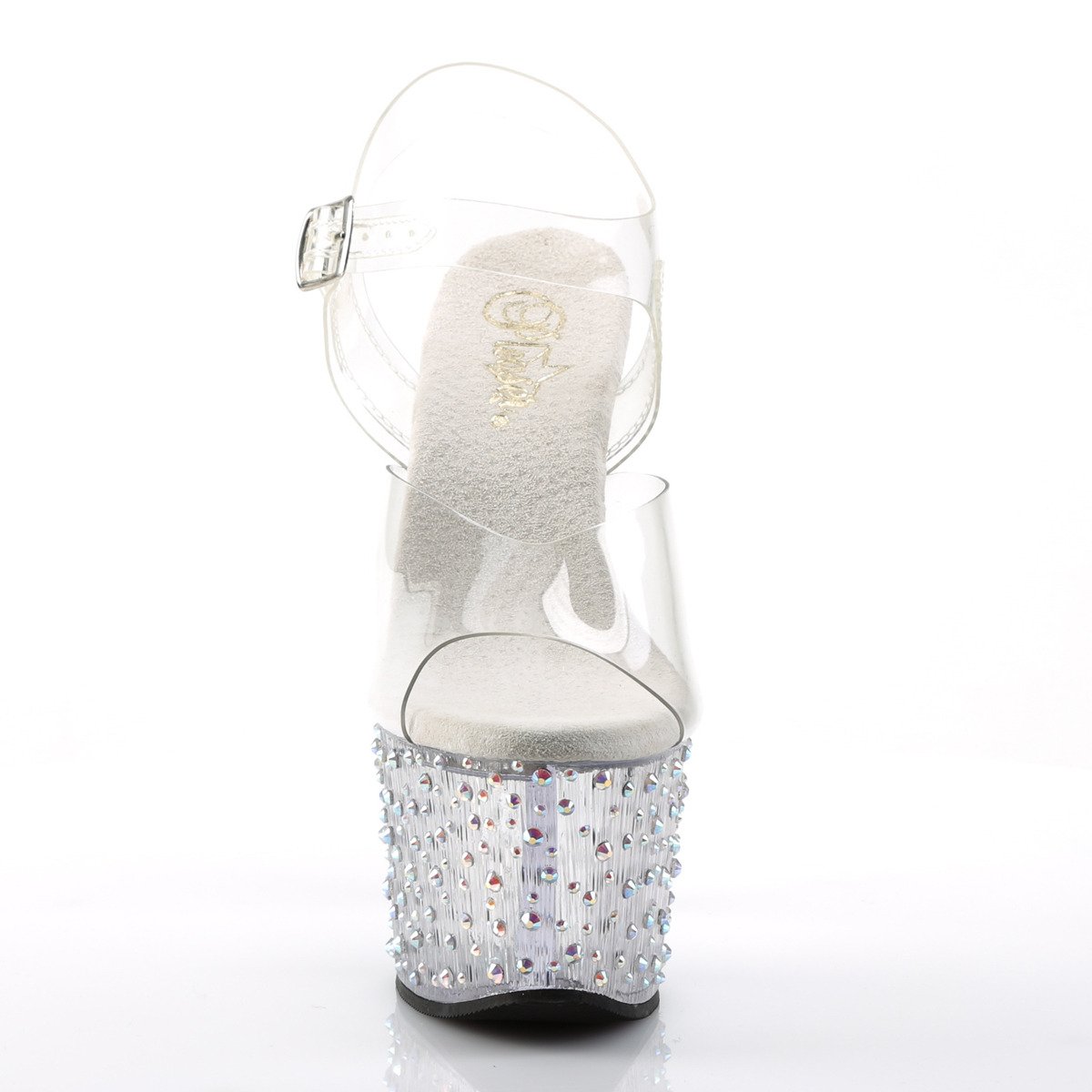 Pleaser Stardance-708 C/M - Clear High-Platform Sandals