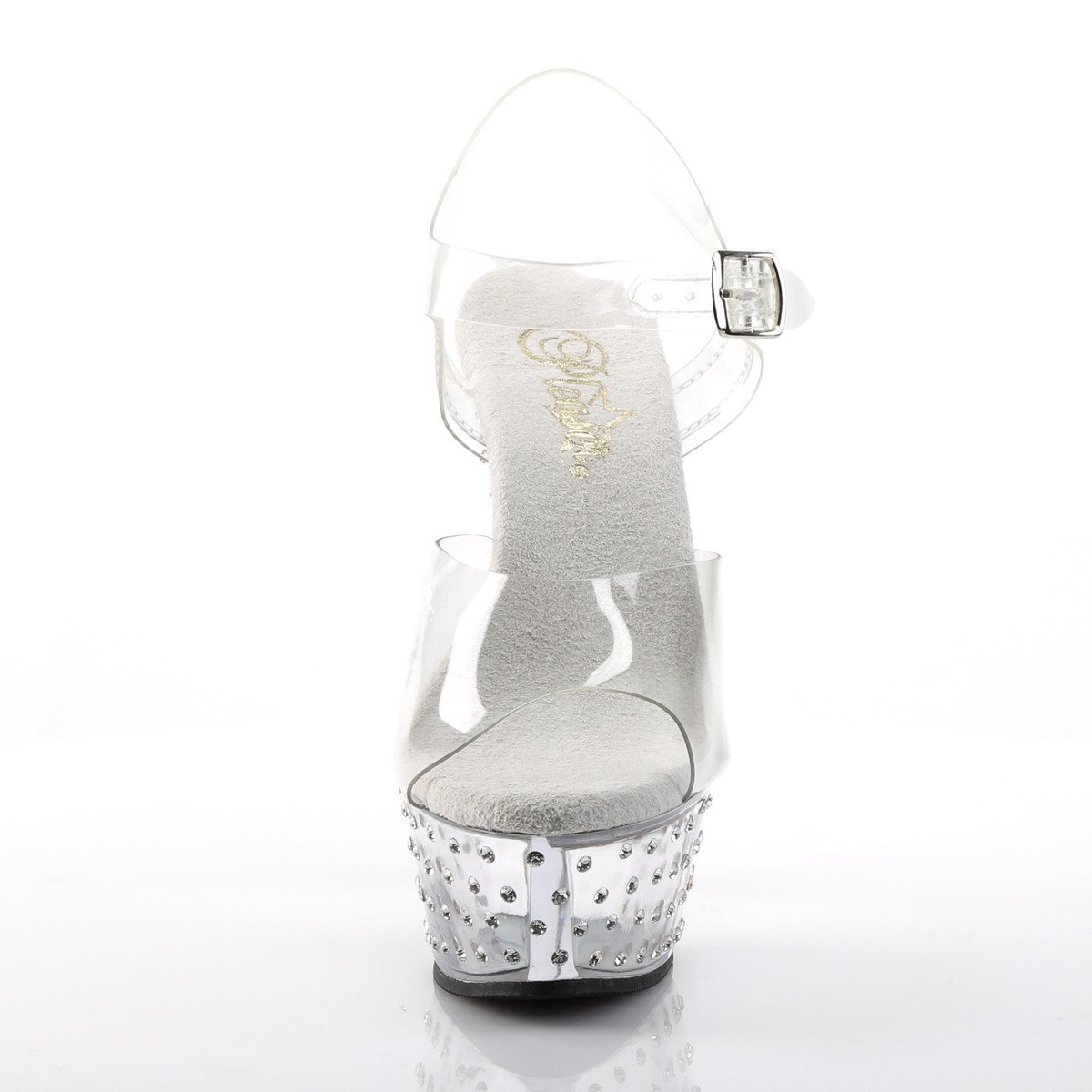 Pleaser Stardust-608 C/M - Clear Platform High-Heel Sandals