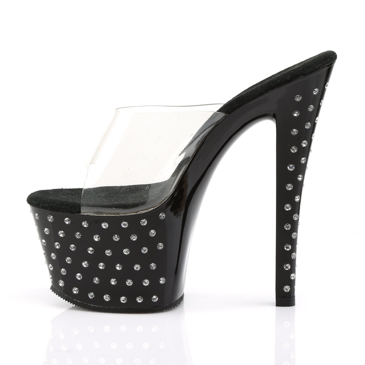 Pleaser Stardust-701 C/B - Clear High-Platform Sandals