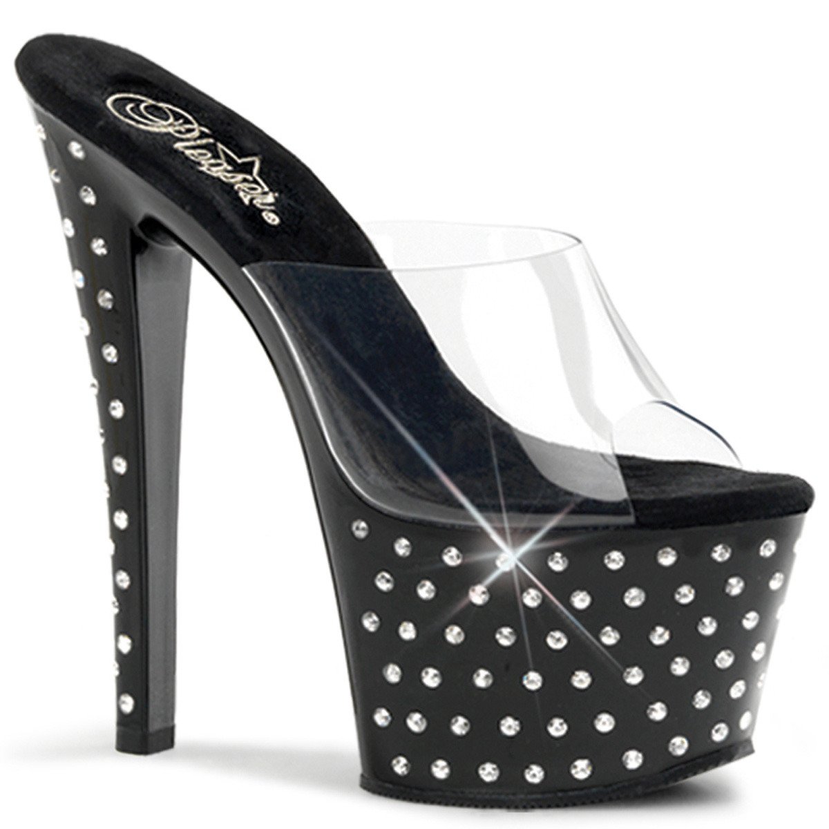 Pleaser Stardust-701 C/B - Clear High-Platform Sandals