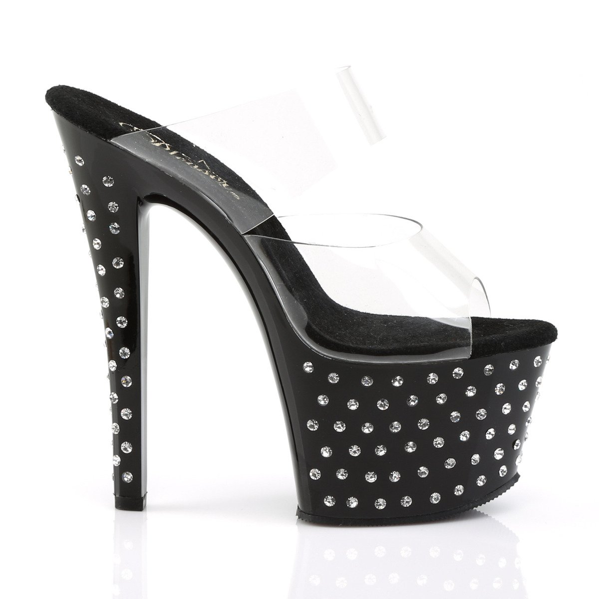 Pleaser Stardust-702 C/B - Clear High-Platform Sandals