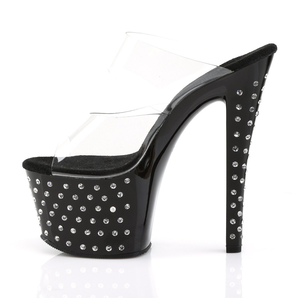 Pleaser Stardust-702 C/B - Clear High-Platform Sandals