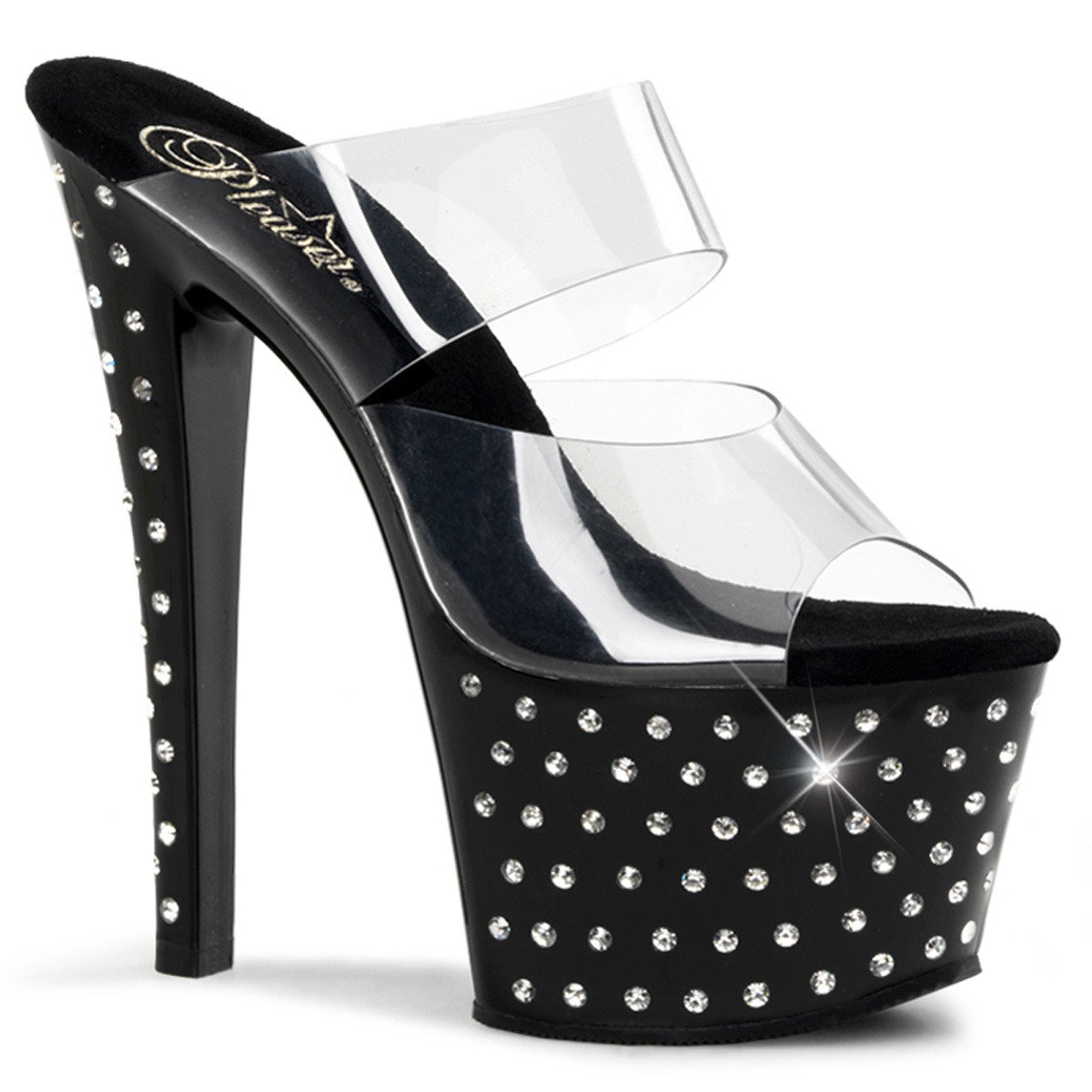 Pleaser Stardust-702 C/B - Clear High-Platform Sandals